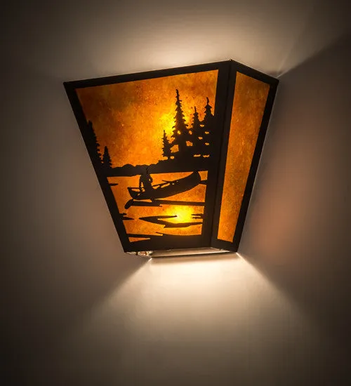 13"W Canoe Lodge Nautical Wall Sconce