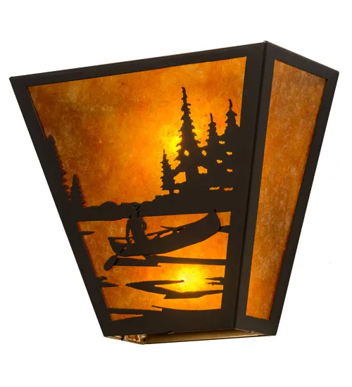 13"W Canoe Lodge Nautical Wall Sconce