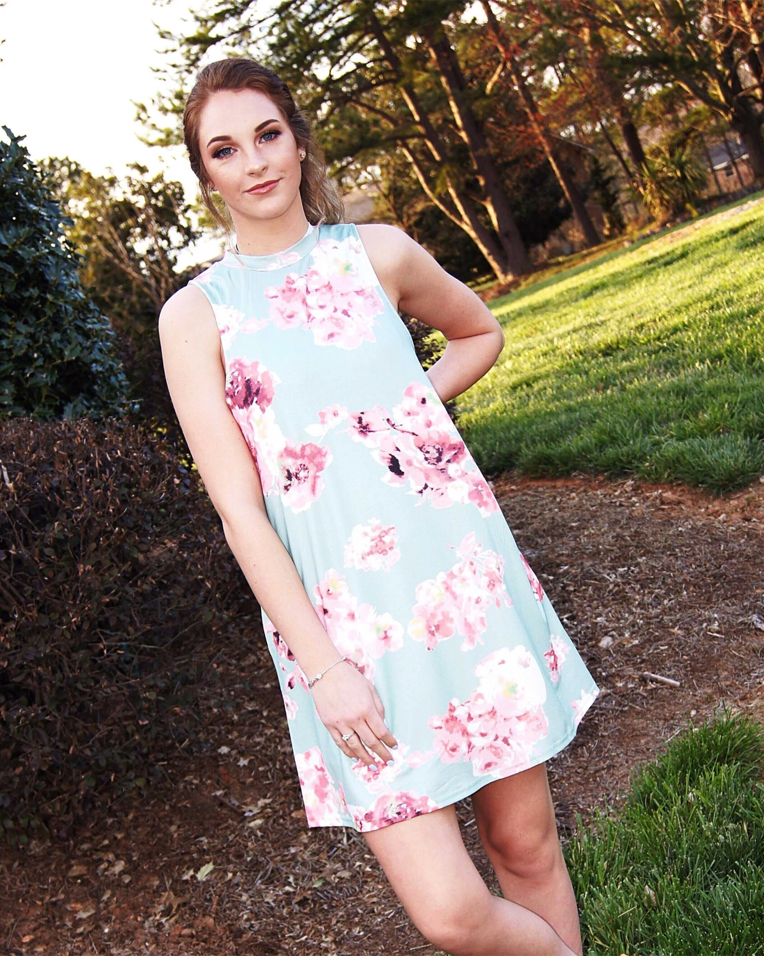 All In My Dreams Floral Dress/ Mint