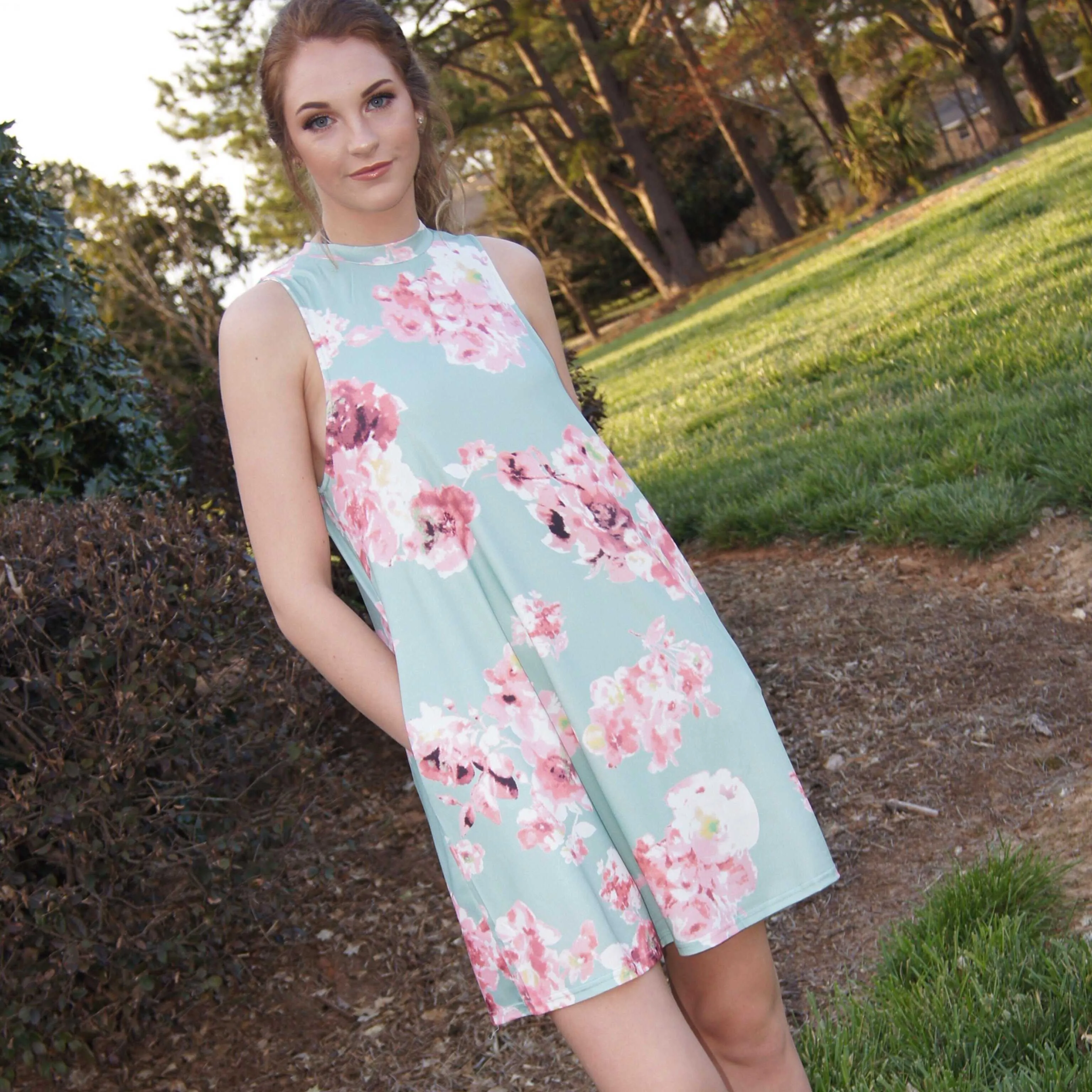 All In My Dreams Floral Dress/ Mint