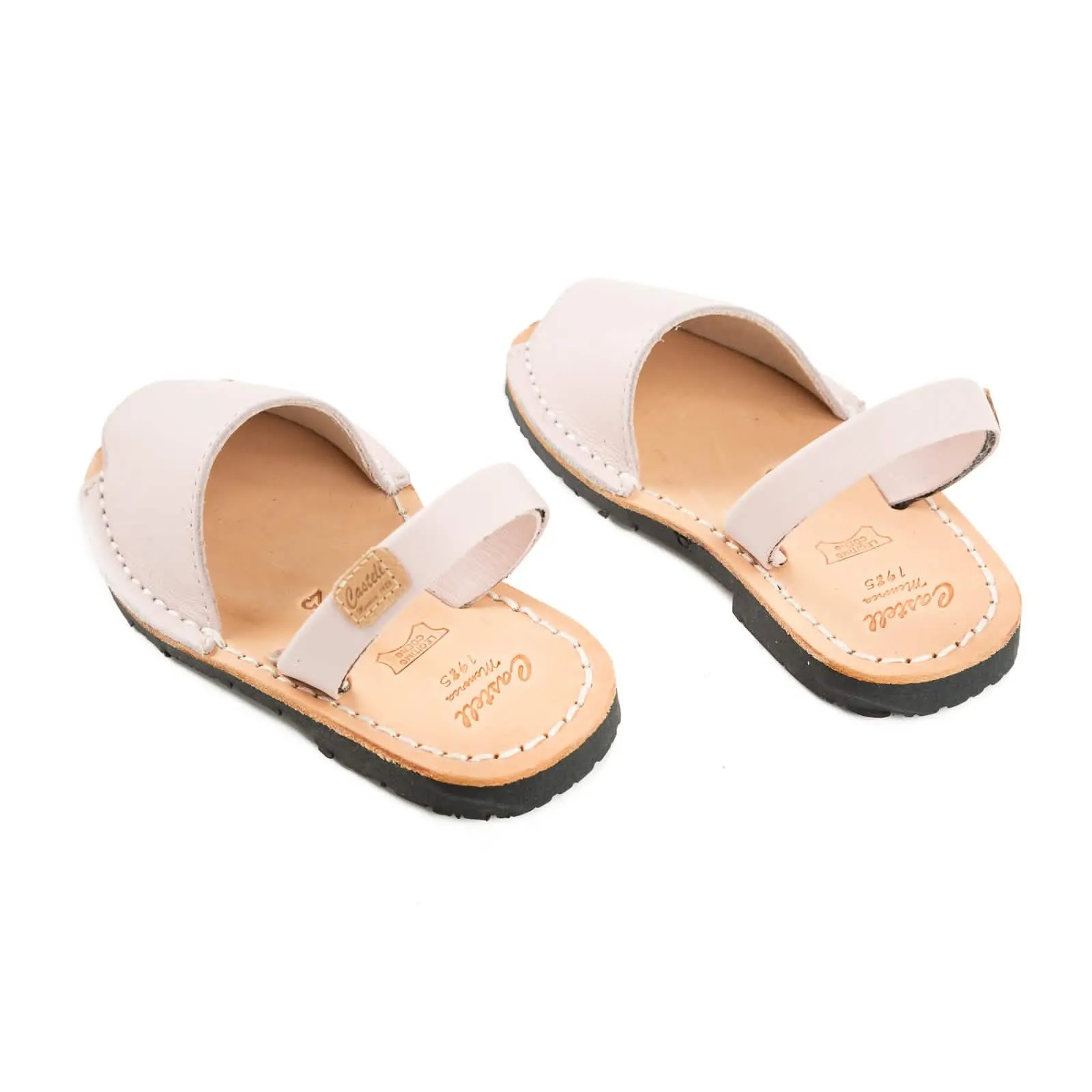 Basic Open Toe Leather Menorcan Sandal For Kids - Iker 1097 Piel