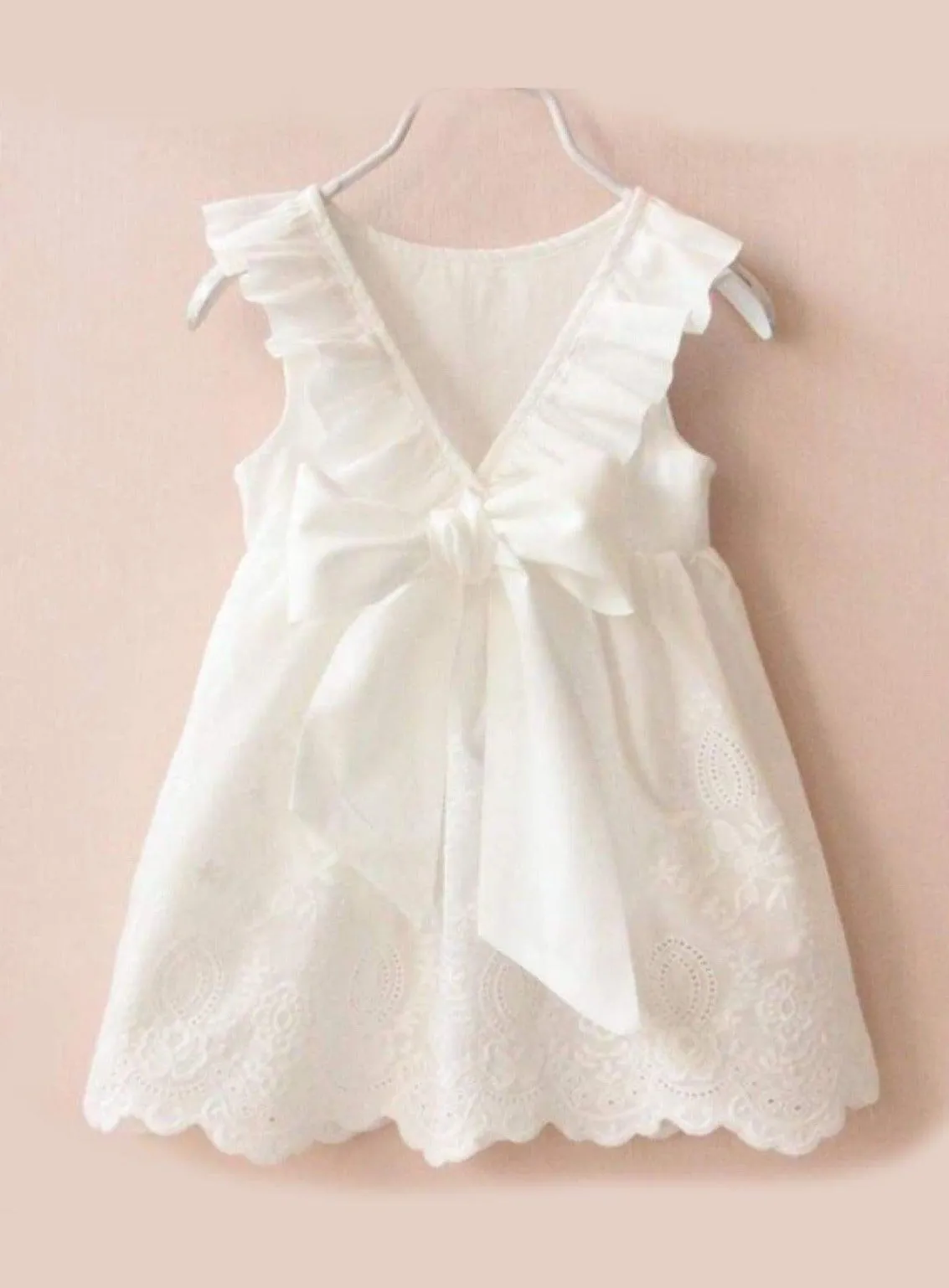 Breezy Baby Doll White Eyelet Ruffle Dress