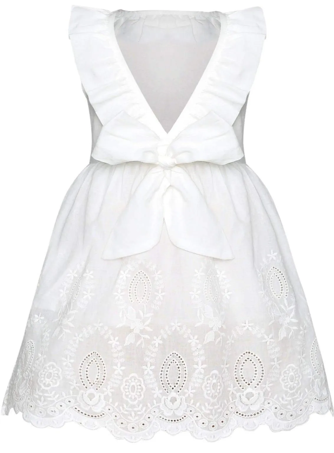 Breezy Baby Doll White Eyelet Ruffle Dress