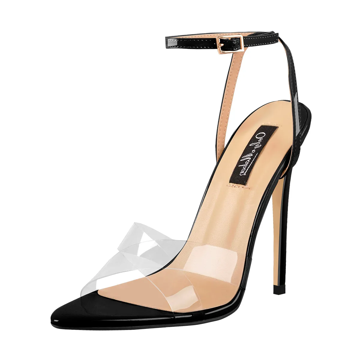 Clear Cross Band Open Toe High Heel Sandals