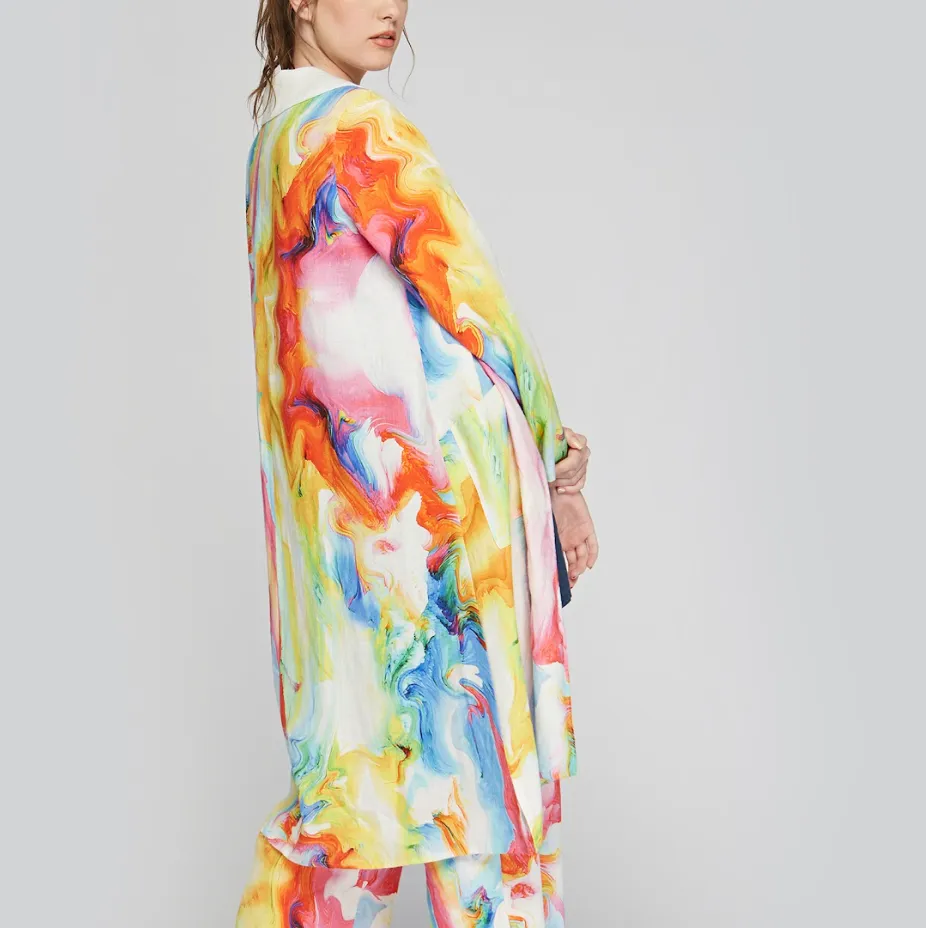 Colourful Nature Long Linen Cardi