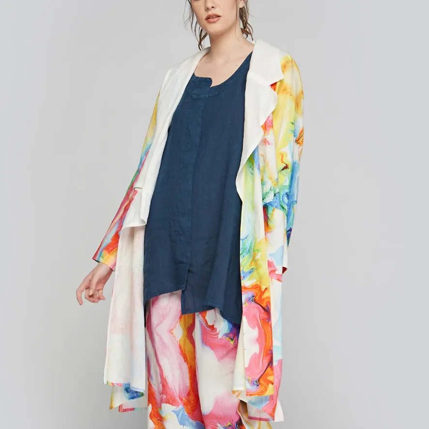 Colourful Nature Long Linen Cardi