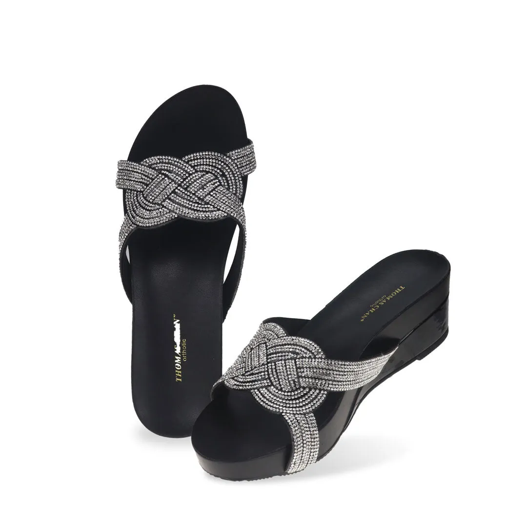 Diamond Knot-Decor Slide on Sandals