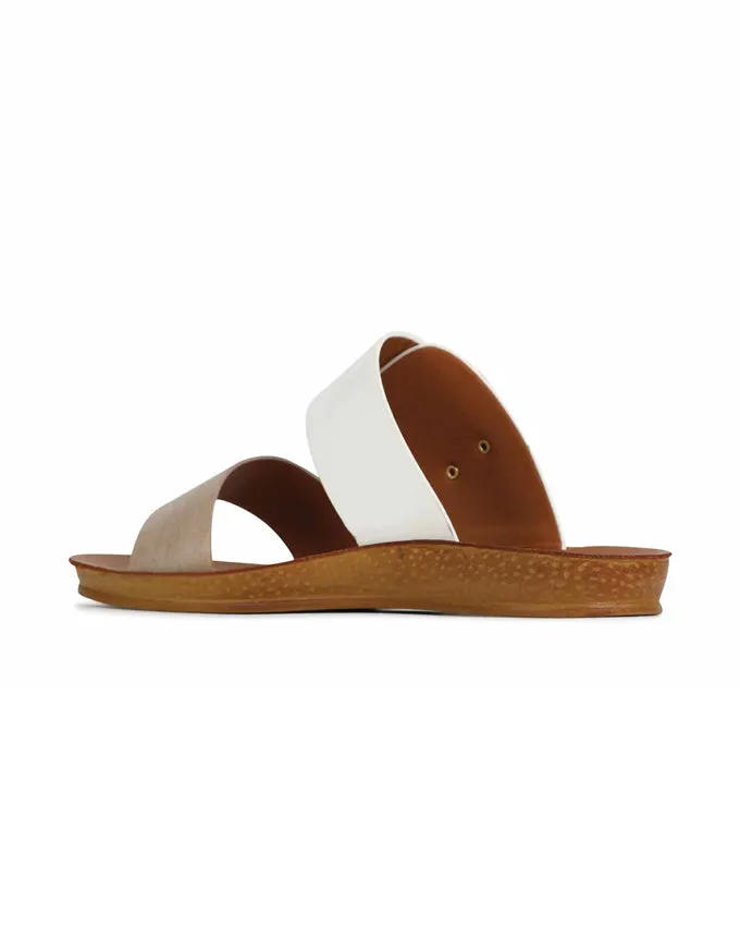 DOTI Slides Taupe/White