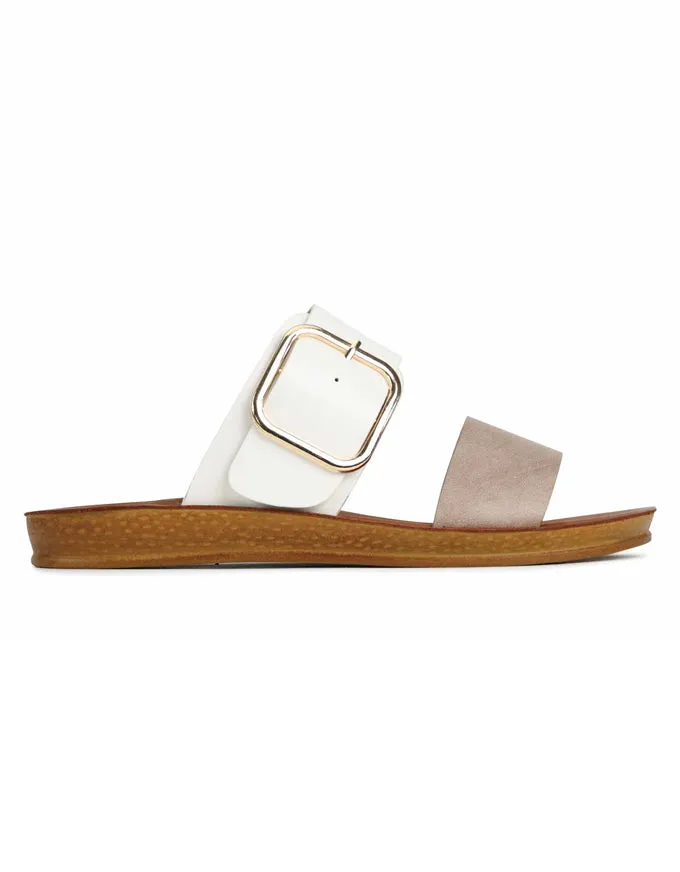 DOTI Slides Taupe/White