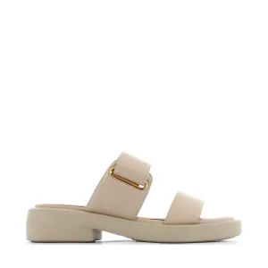 ELENI LEATHER HEEL SLIDE SANDALS