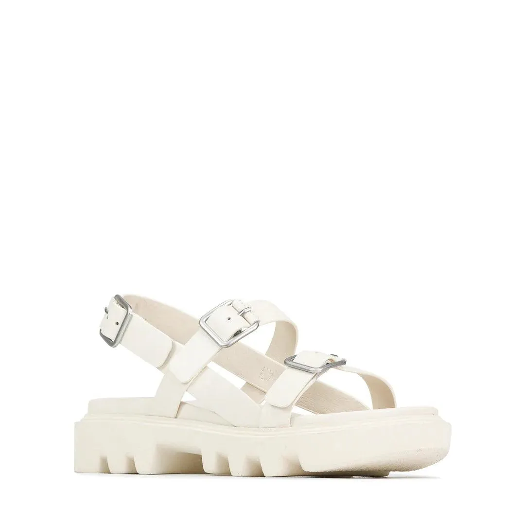 EOS Flicker Sandal in Bone Leather