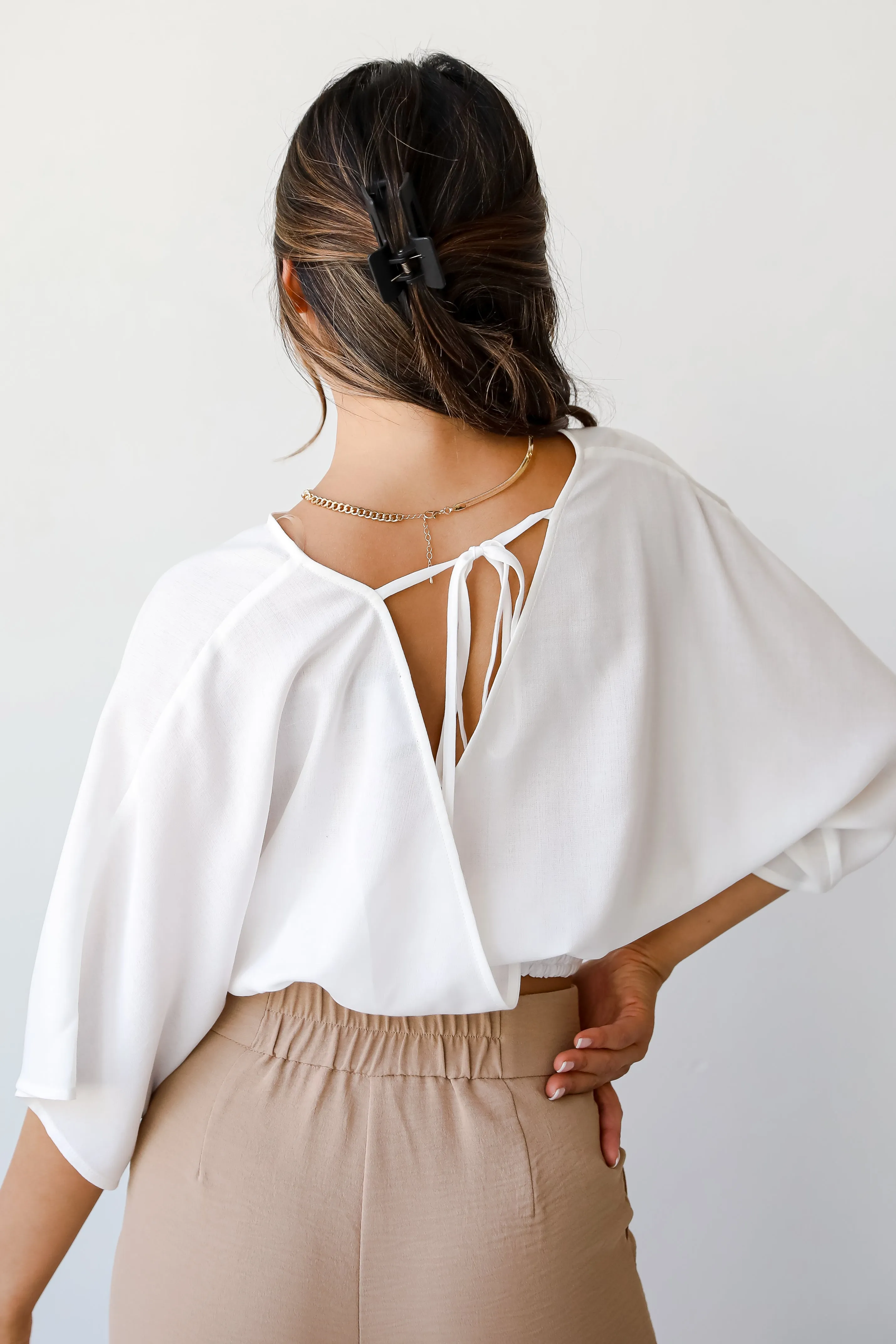 FINAL SALE - Sweetly Content White Blouse