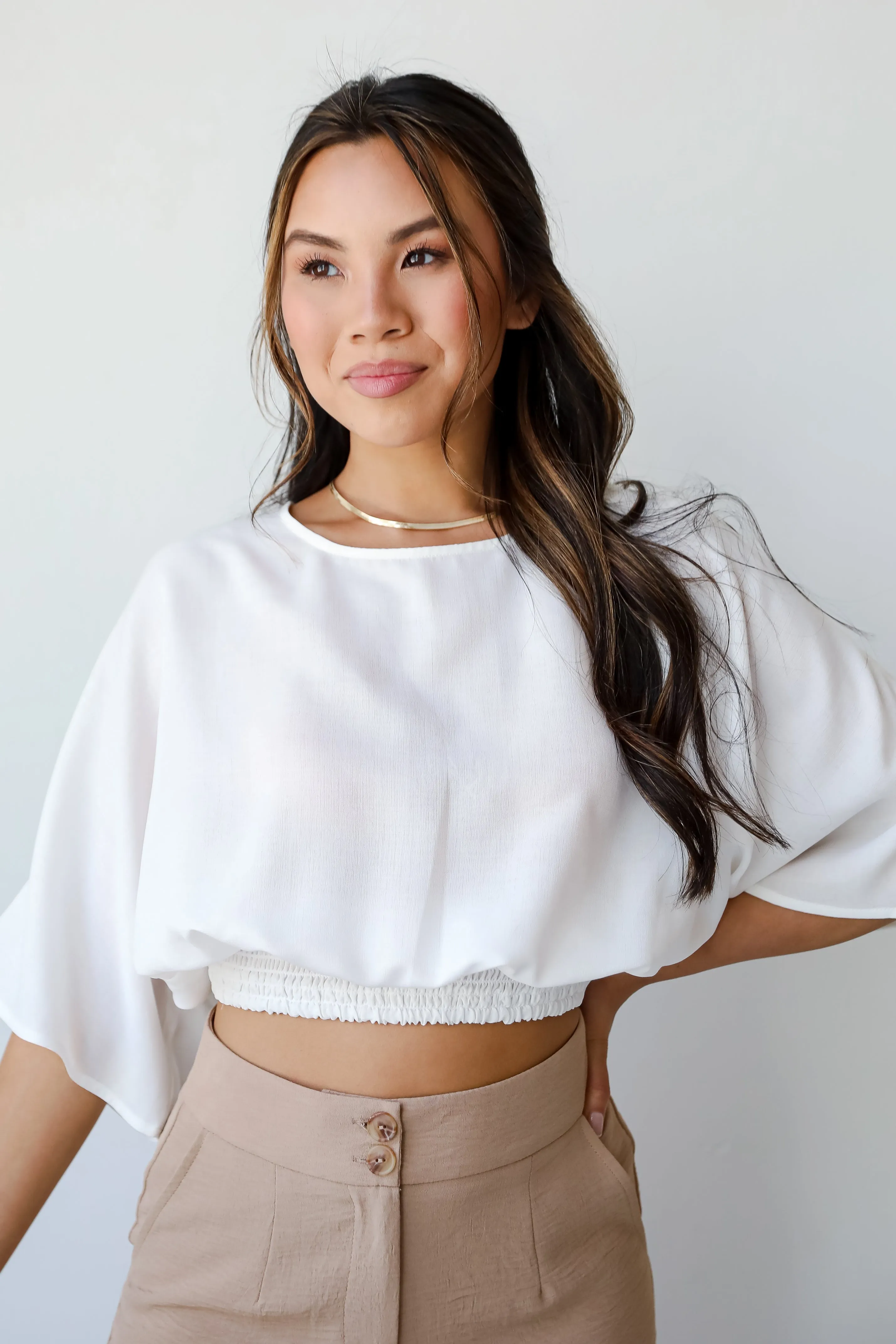 FINAL SALE - Sweetly Content White Blouse