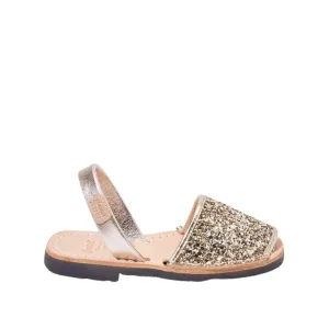 Glittery Leather Menorcan Sandal For Kids - Iker 1097R Glitter