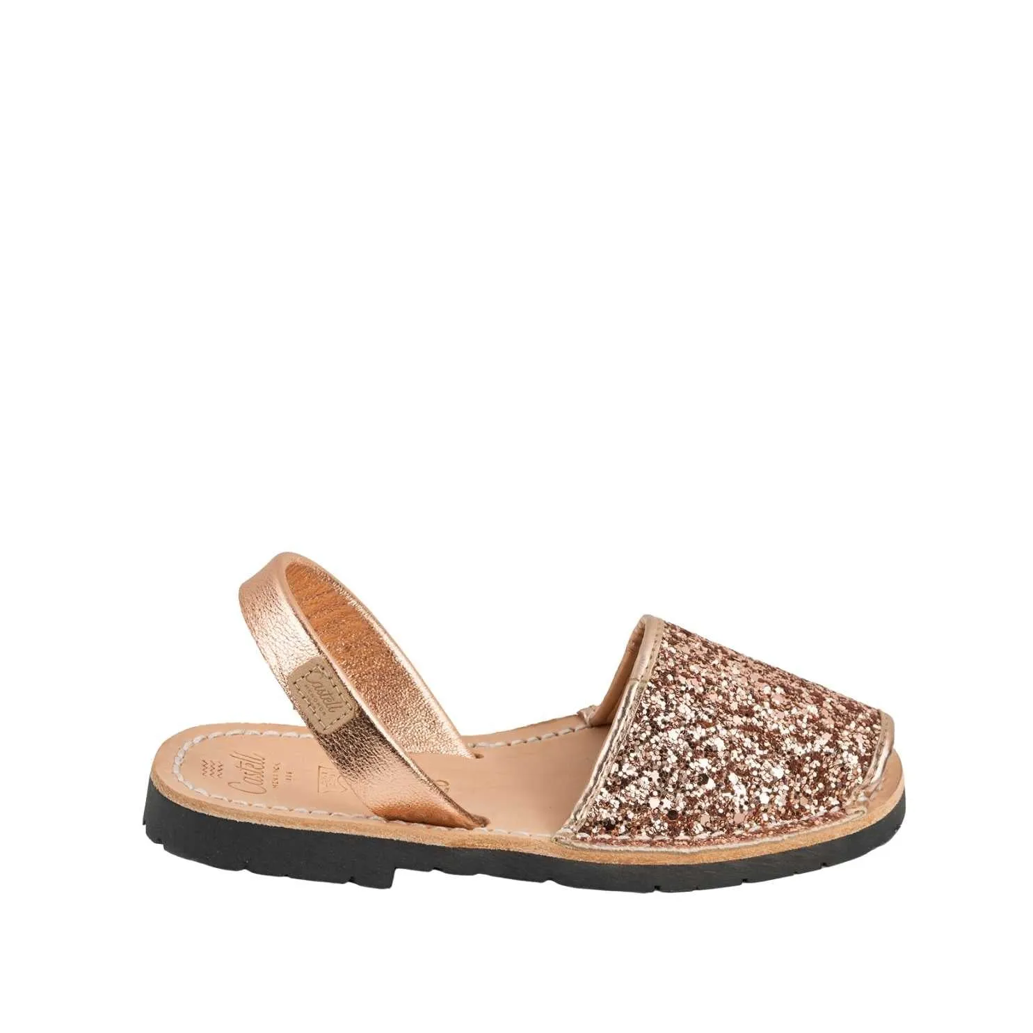 Glittery Leather Menorcan Sandal For Kids - Iker 1097R Glitter