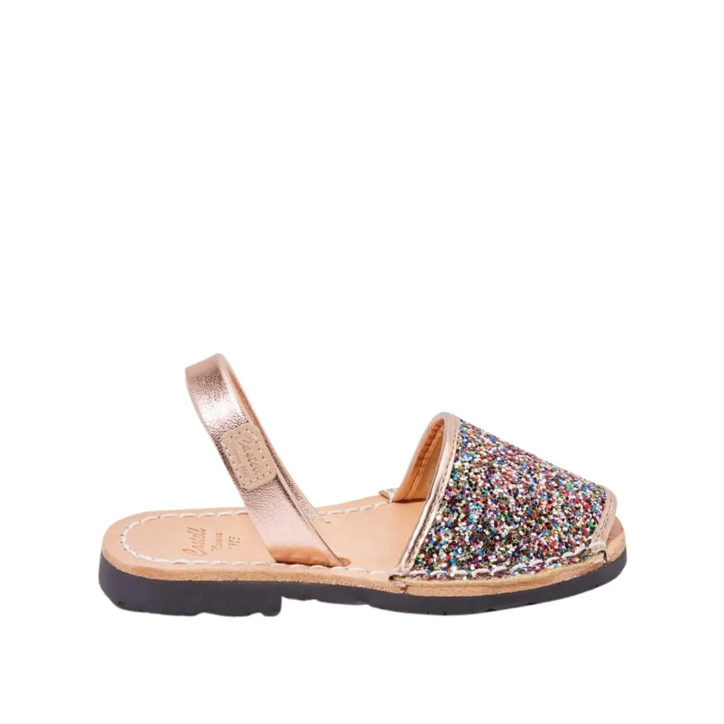 Glittery Leather Menorcan Sandal For Kids - Iker 1097R