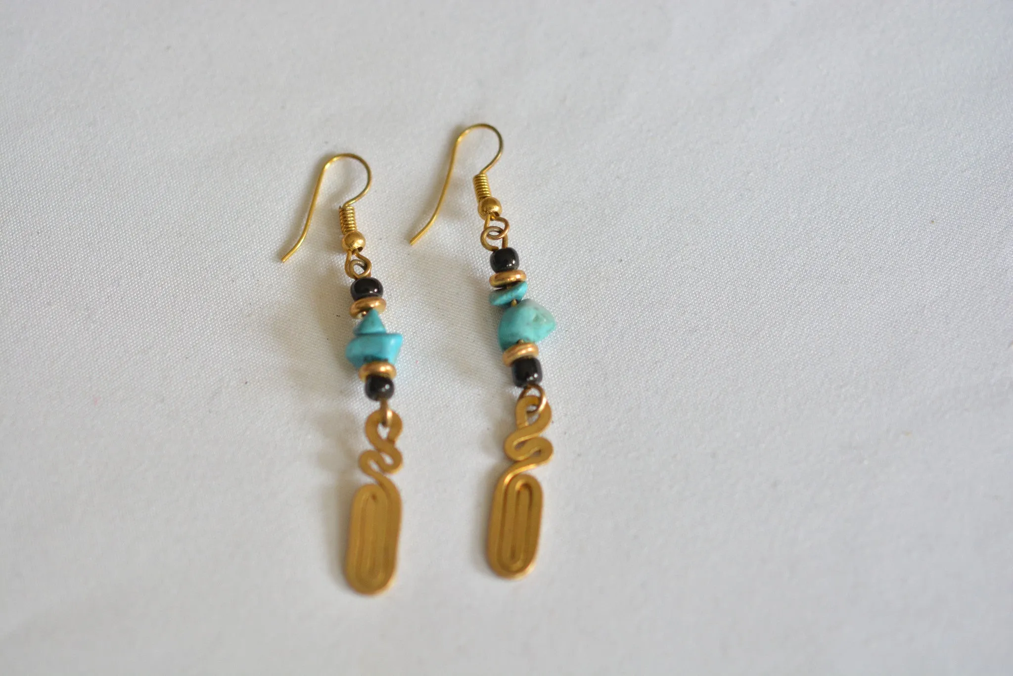 Gold Brass Handmade Earrings