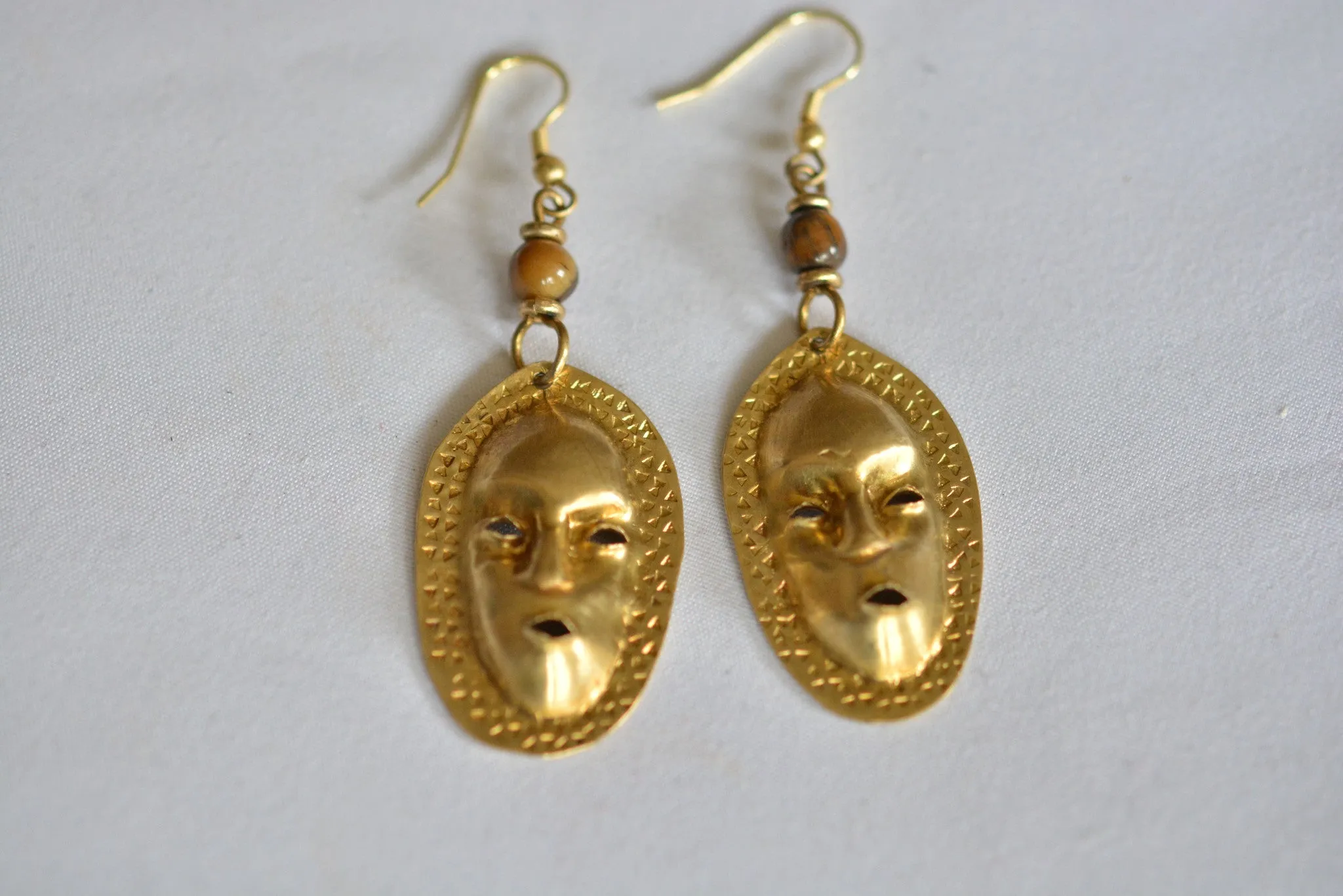 Gold Brass Handmade Earrings