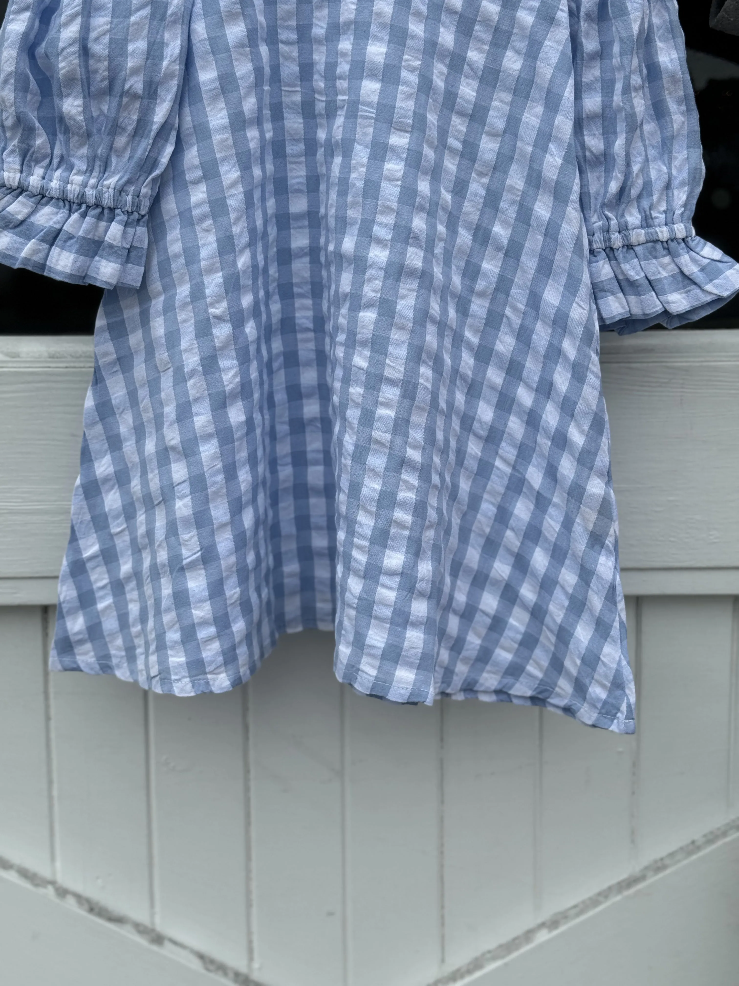 Grace and May Mini Dress Blue Gingham