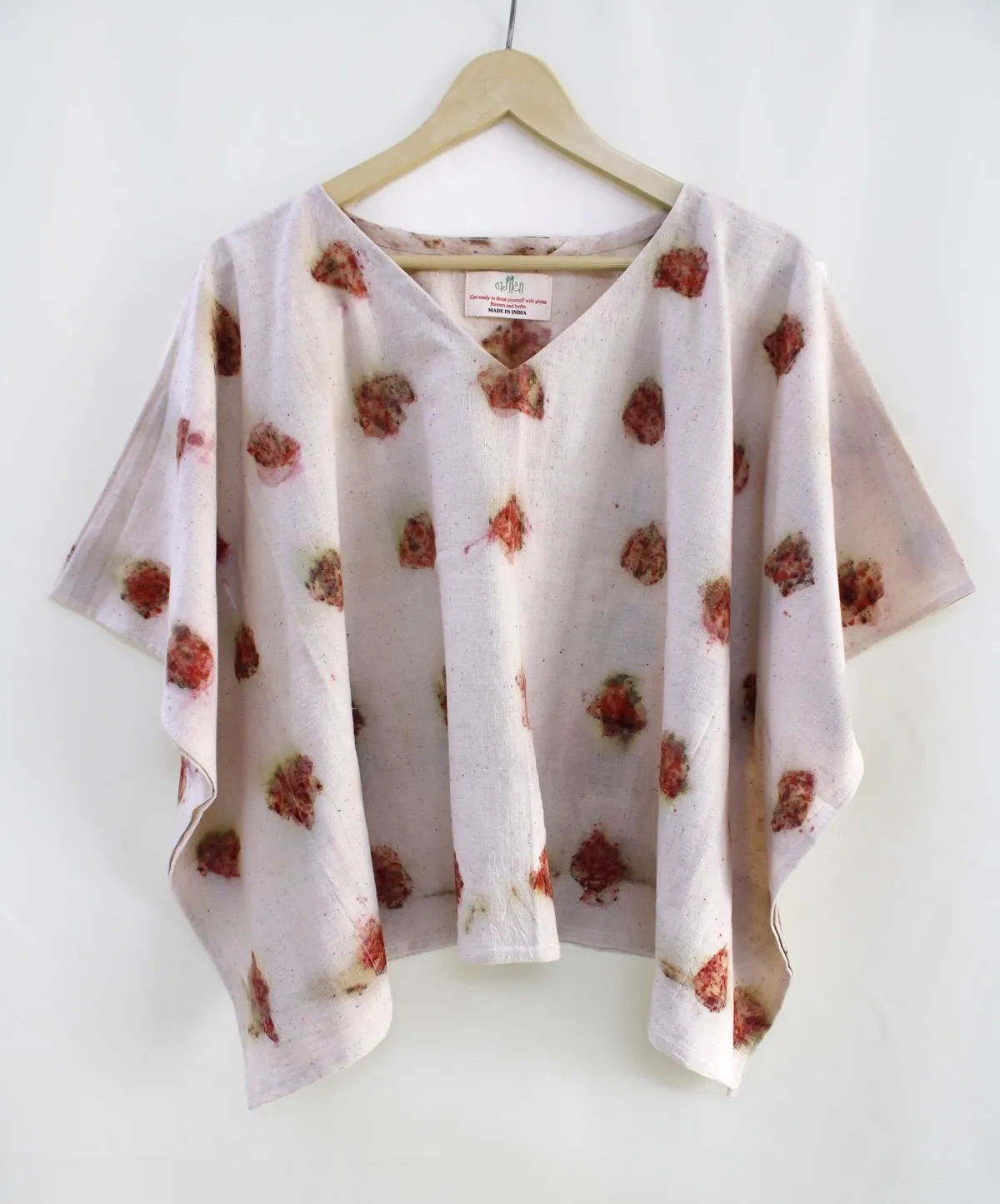 Gulab- Handwoven Organic Cotton Crop Top- White & Red