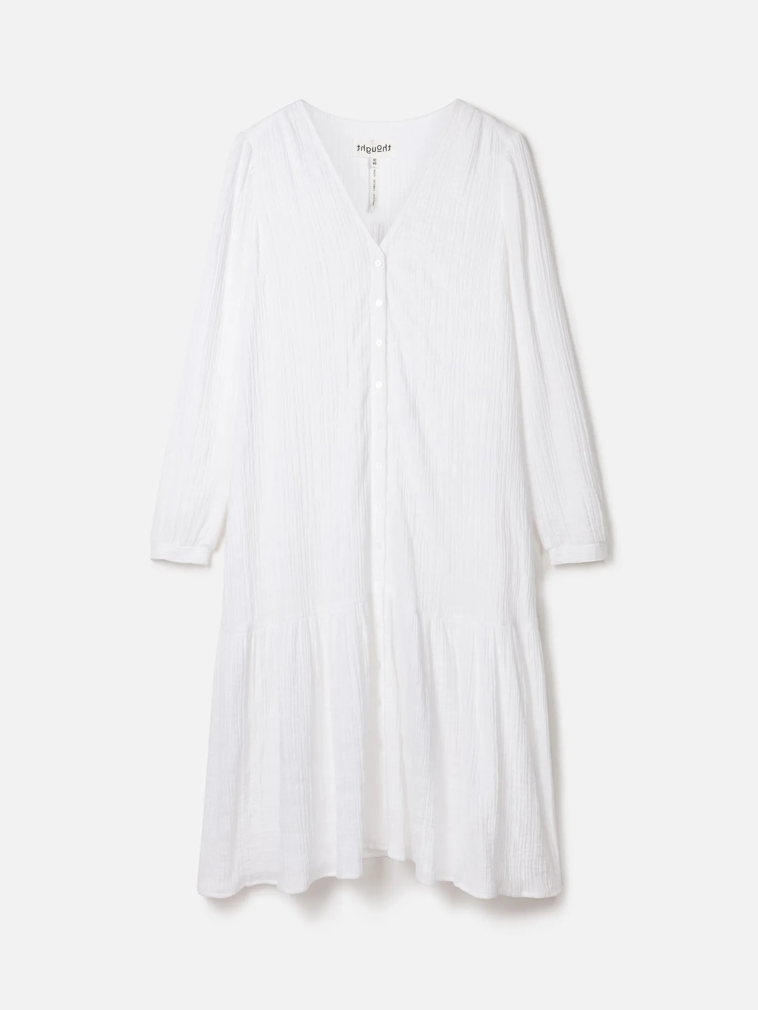 Laelia Organic Cotton Cheesecloth Midi Dress - White