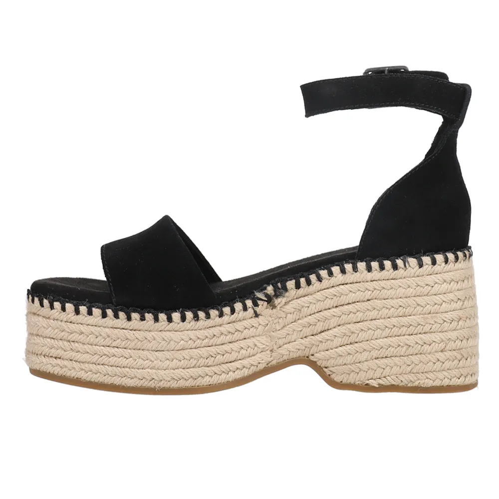 Laila Suede Platform Wedge Espadrille Sandals