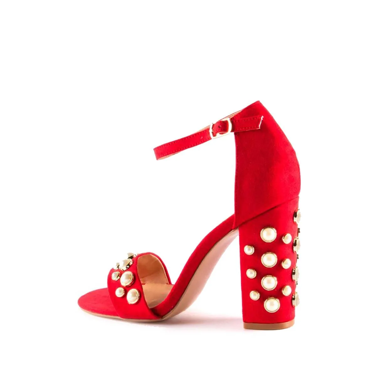 Lea Anklestrap Block Heel With Gems