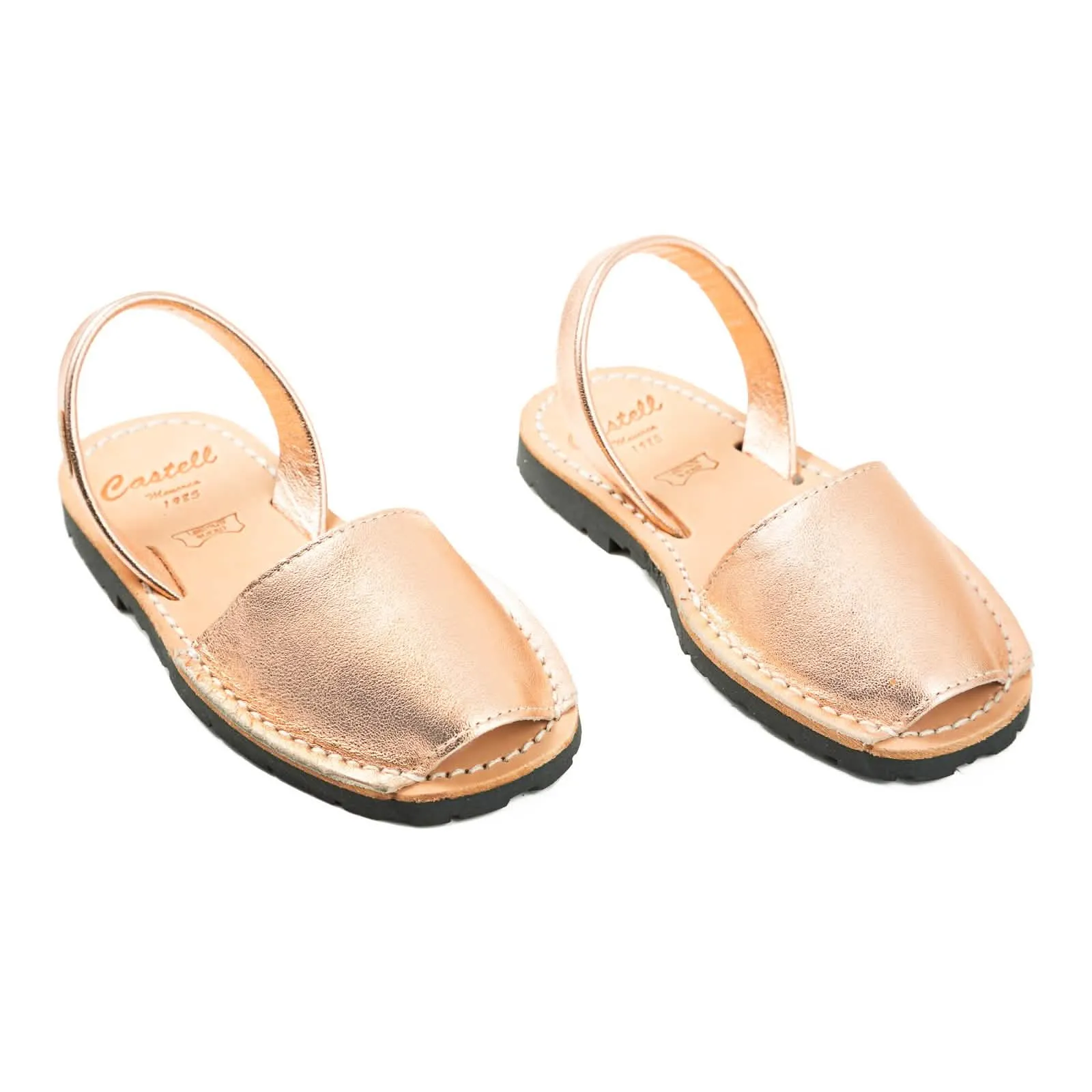 Metallic Leather Menorcan Sandal For Kids - Iker 1097 Metallic