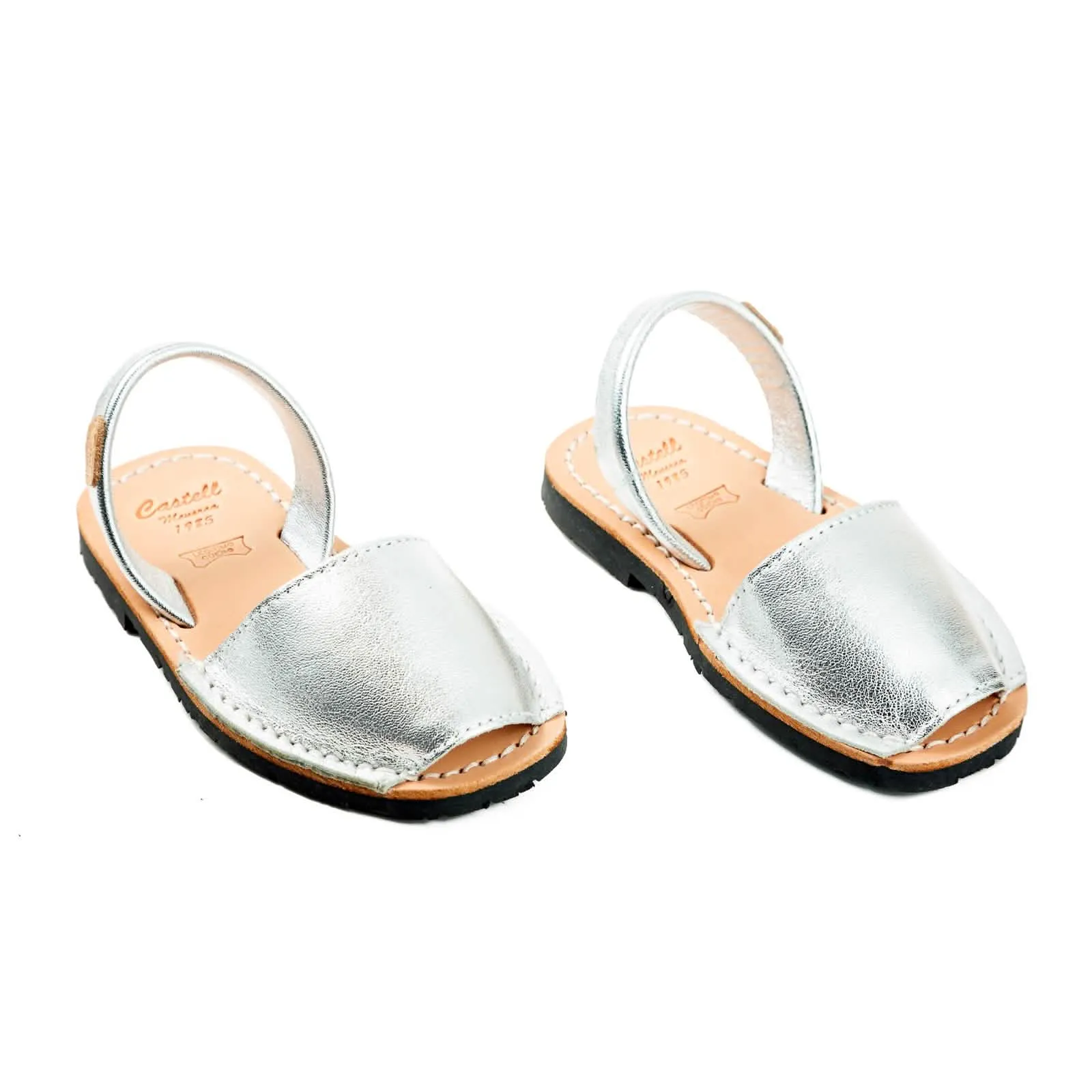 Metallic Leather Menorcan Sandal For Kids - Iker 1097 Metallic