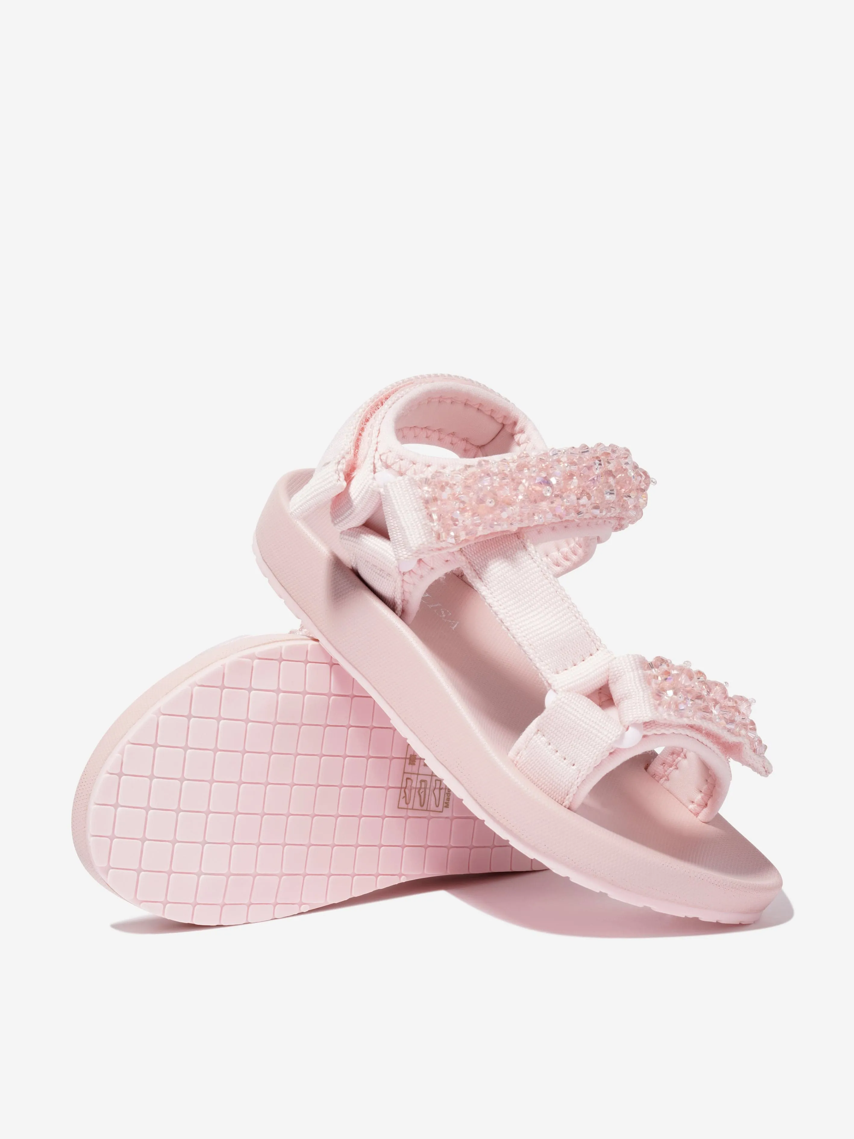 Monnalisa Girls Techno Soft Sandals in Pink