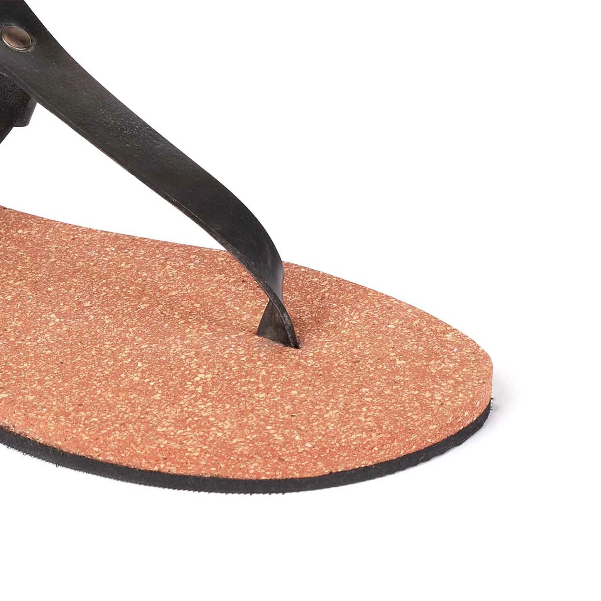 Paaduks Ara T-Strap Brown Cork Sandals for Women