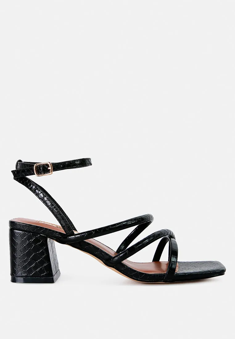 Right Pose Faux Leather Block Heel Sandals