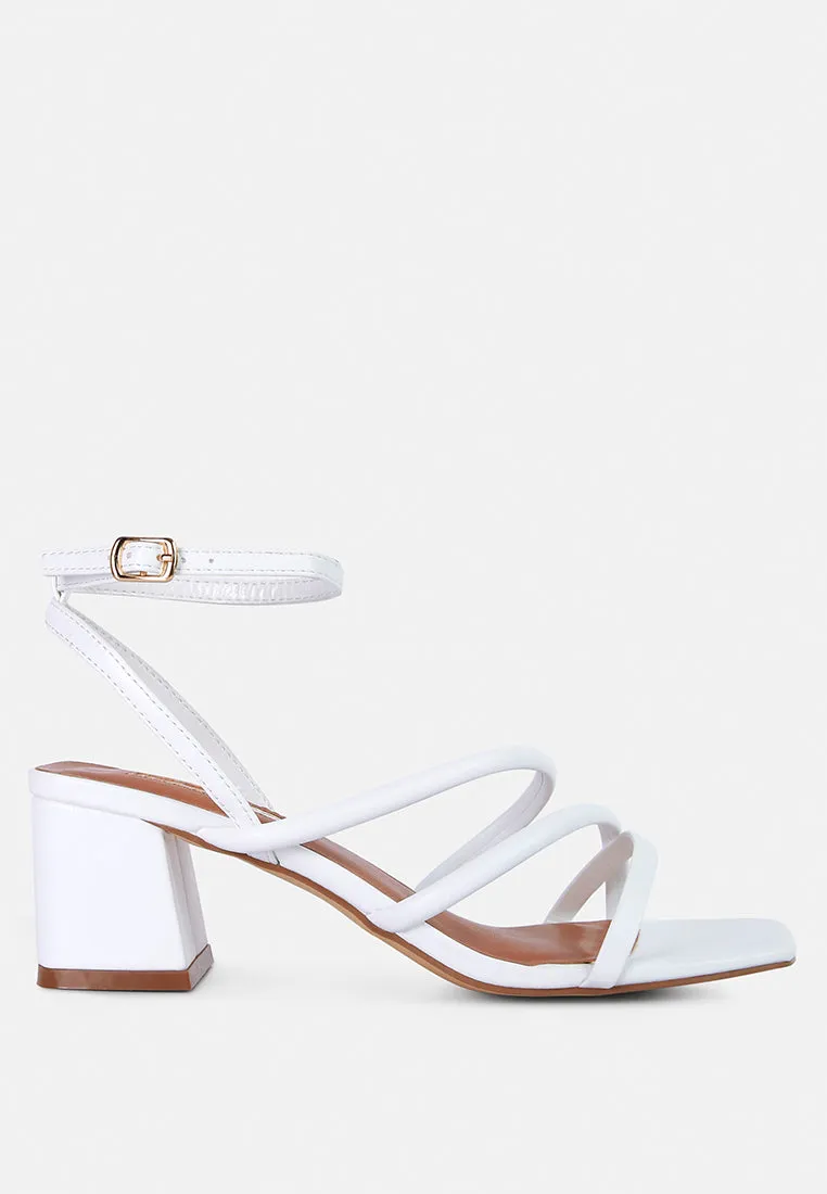 Right Pose Faux Leather Block Heel Sandals