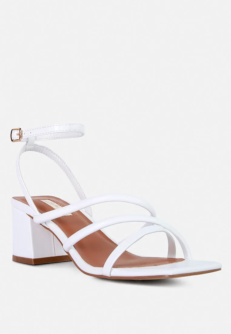 Right Pose Faux Leather Block Heel Sandals