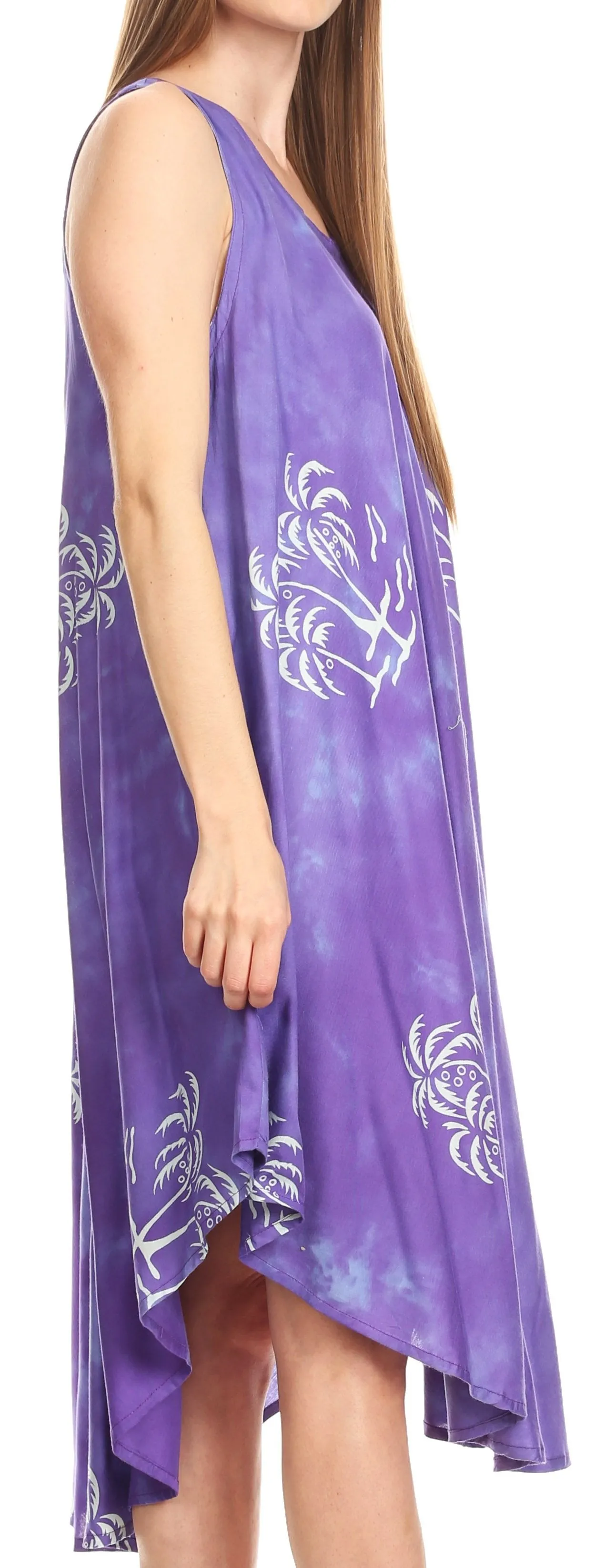 Sakkas Maddalena Summer Casual Relax fit Tank Dress Tie dye with Batik