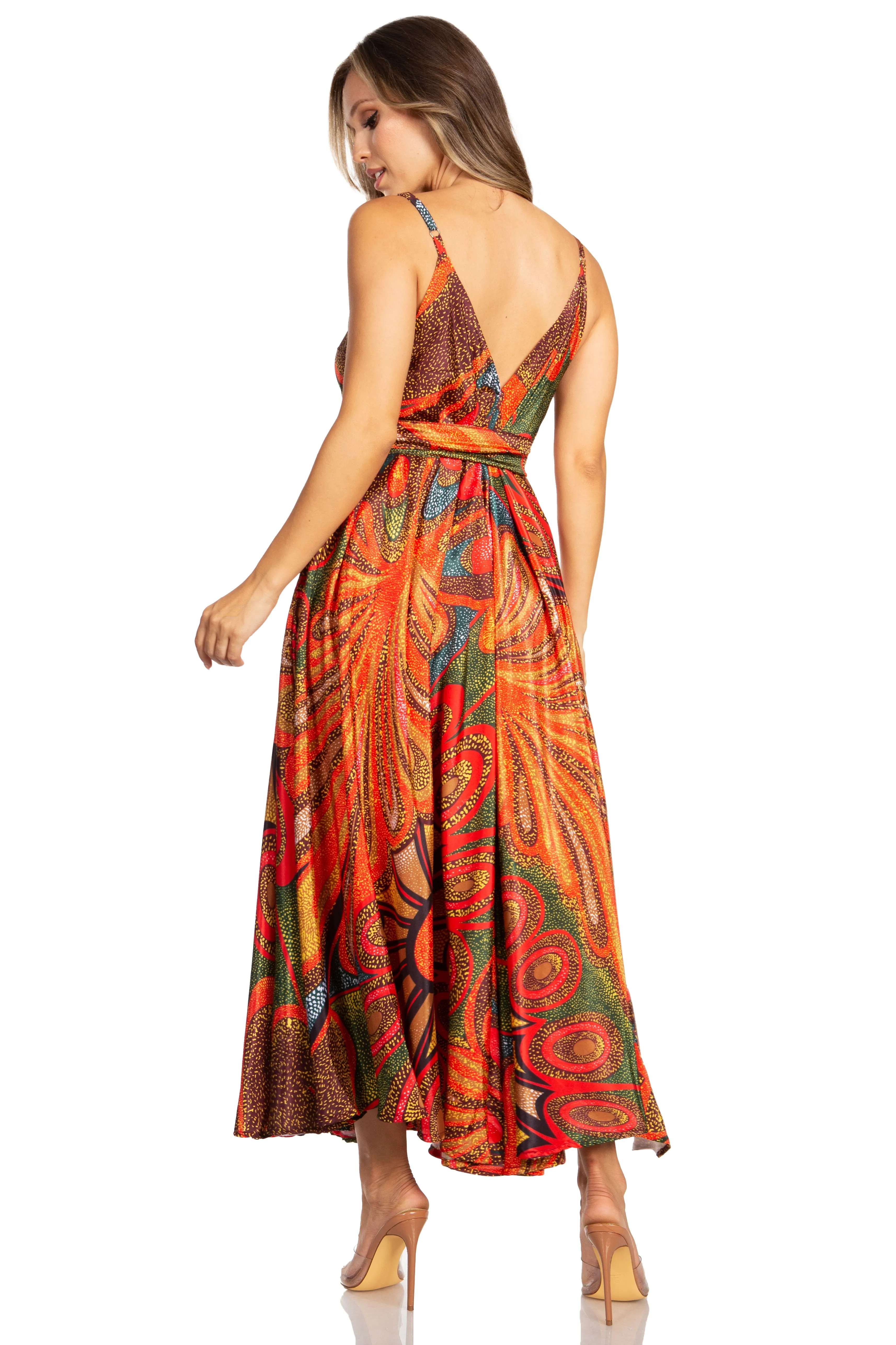 Sakkas Niza Women's Maxi Summer Casual Sleeveless Floral V neck Loose Long Dress