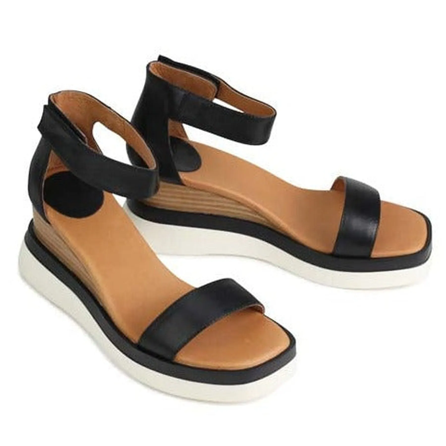 SASKINA LEATHER WEDGE SANDALS