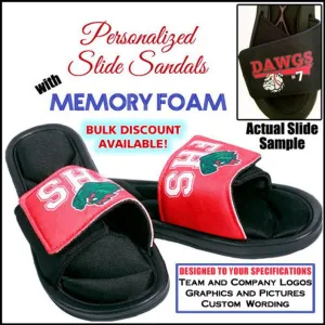 Slide Sandals - Custom Slides with Team Logo - Personalized Slides