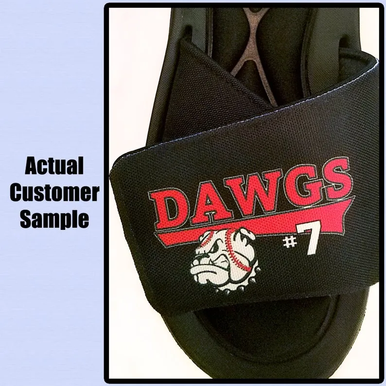 Slide Sandals - Custom Slides with Team Logo - Personalized Slides