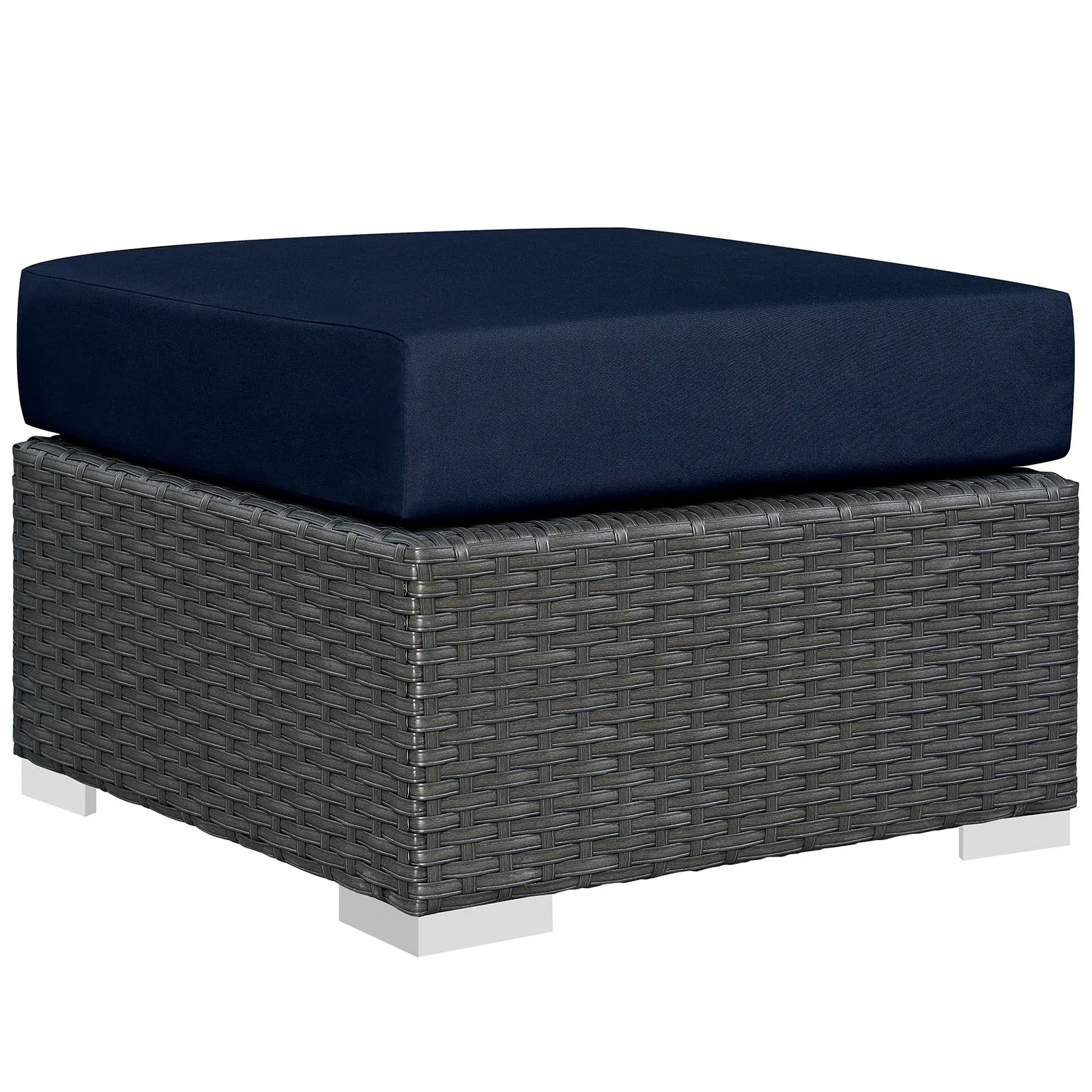 Sojourn 3 Piece Outdoor Patio Sunbrella® Sectional Set Canvas Navy EEI-1889-CHC-NAV-SET