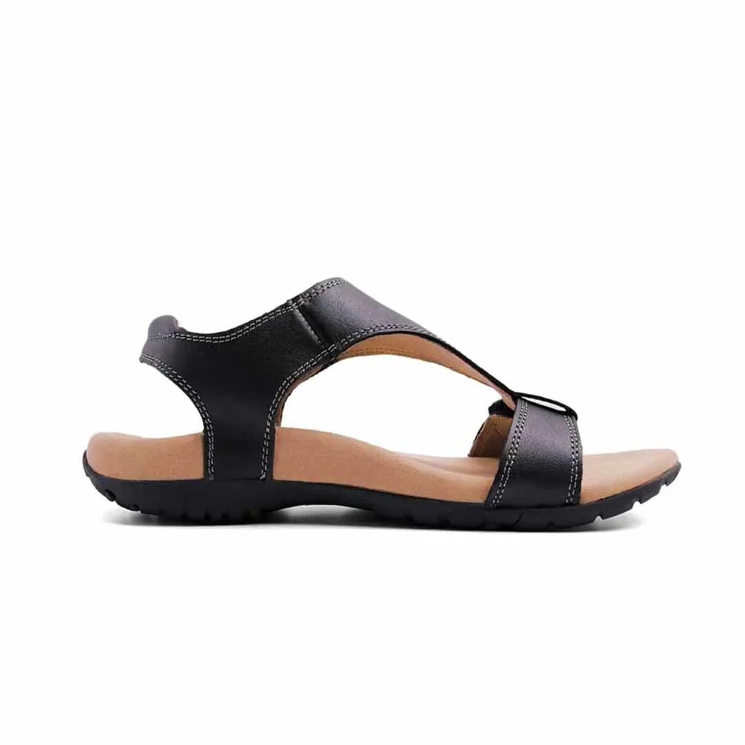 Talia – Black Leather Sandals