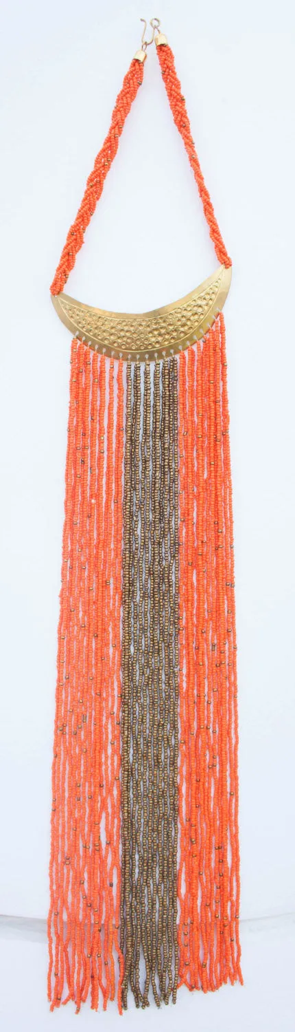 Tassell necklace made with beads.