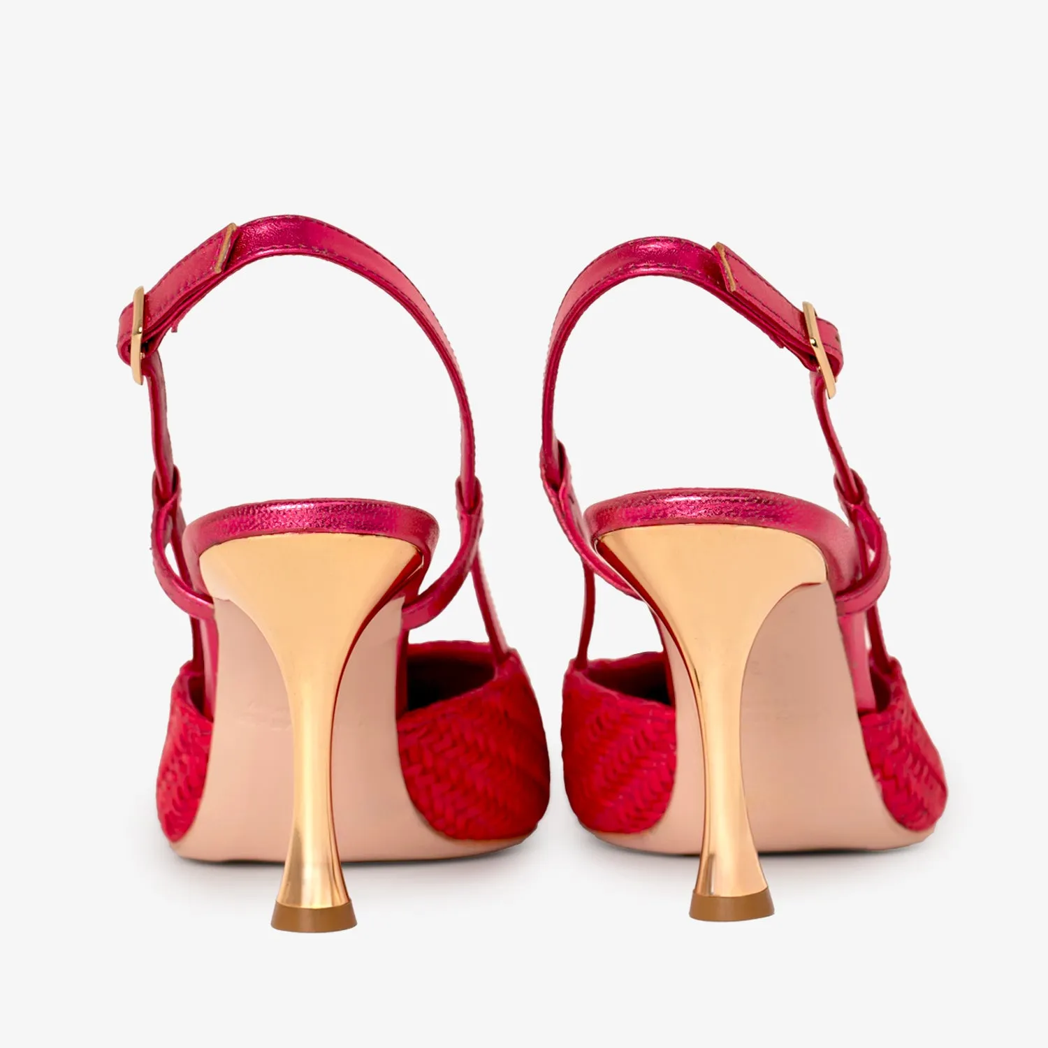 The Luna Fuchsia Leather Slingback Women Sandal