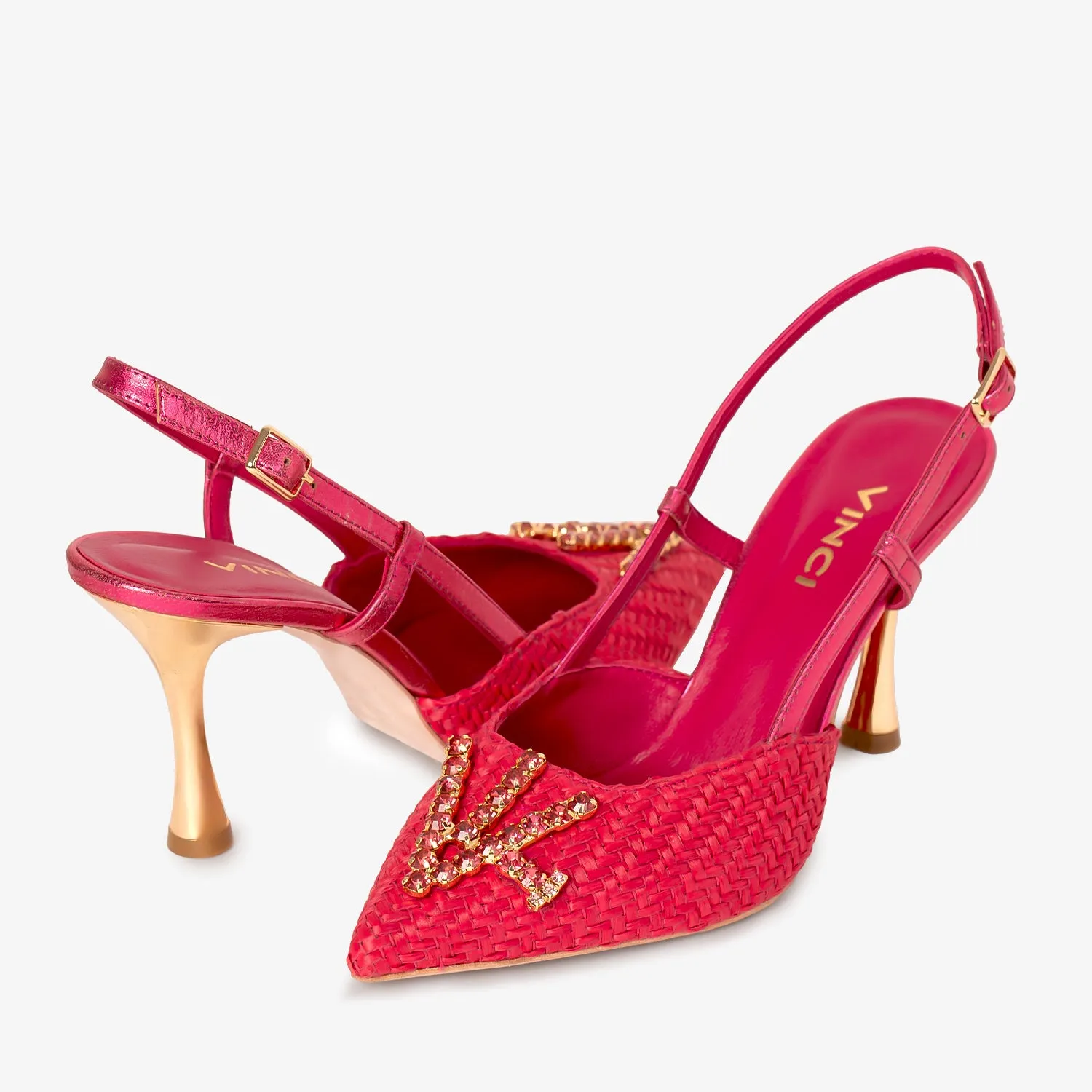 The Luna Fuchsia Leather Slingback Women Sandal