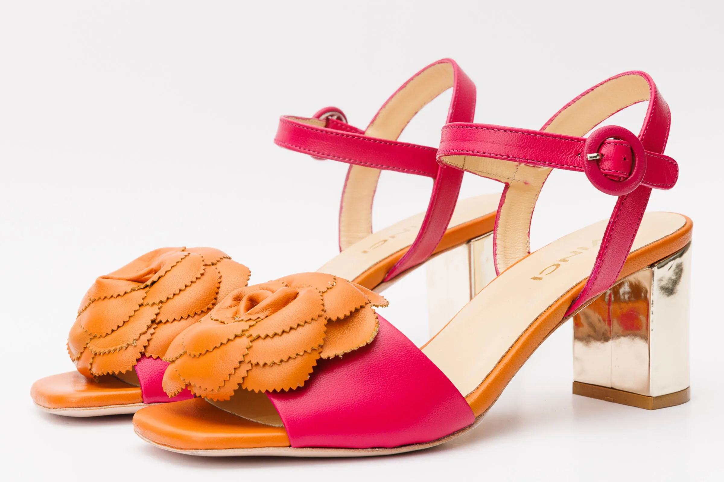 The Salerno Fuchsia Leather Women Sandal