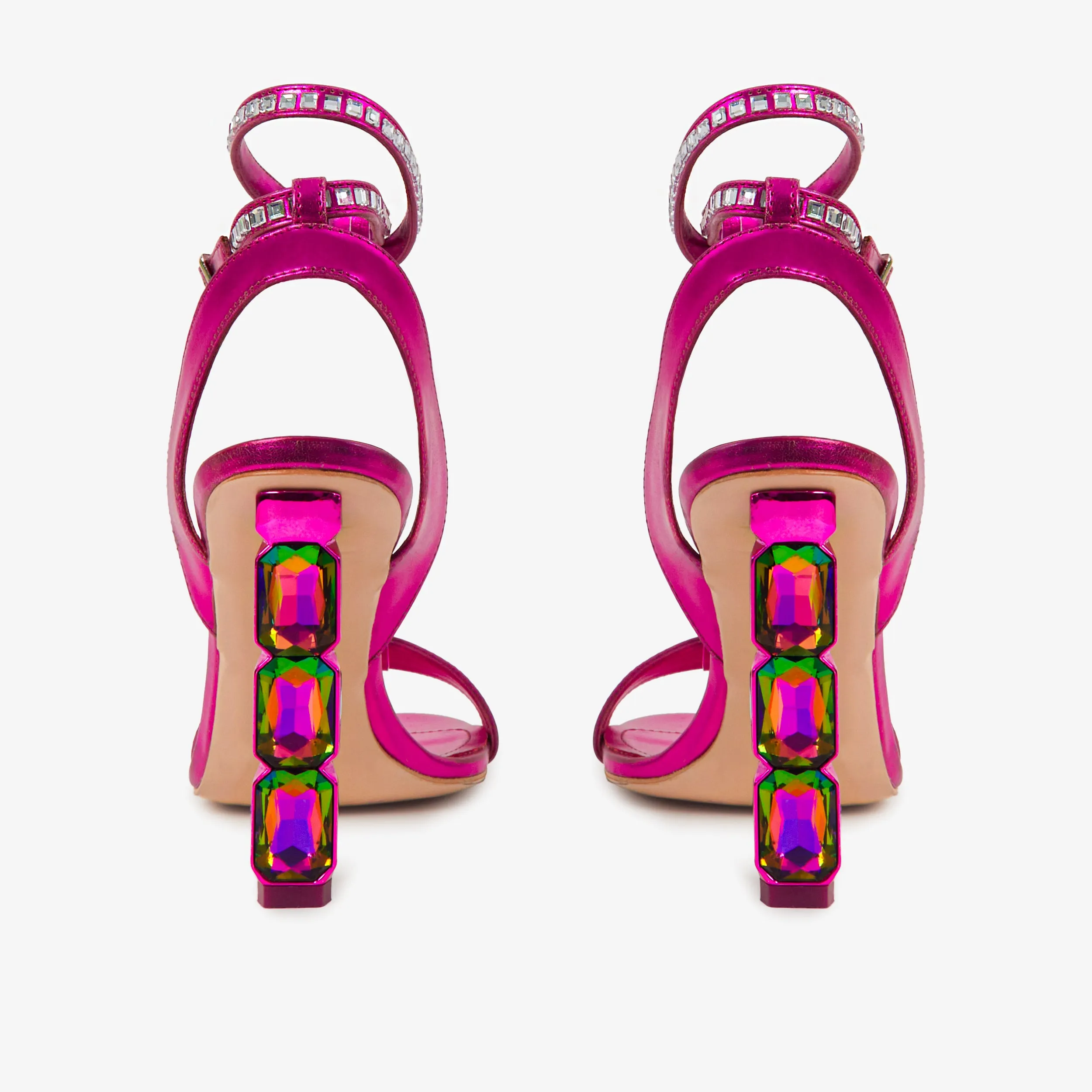 The Torola Fuchsia Stony Heel Leather Women Sandal