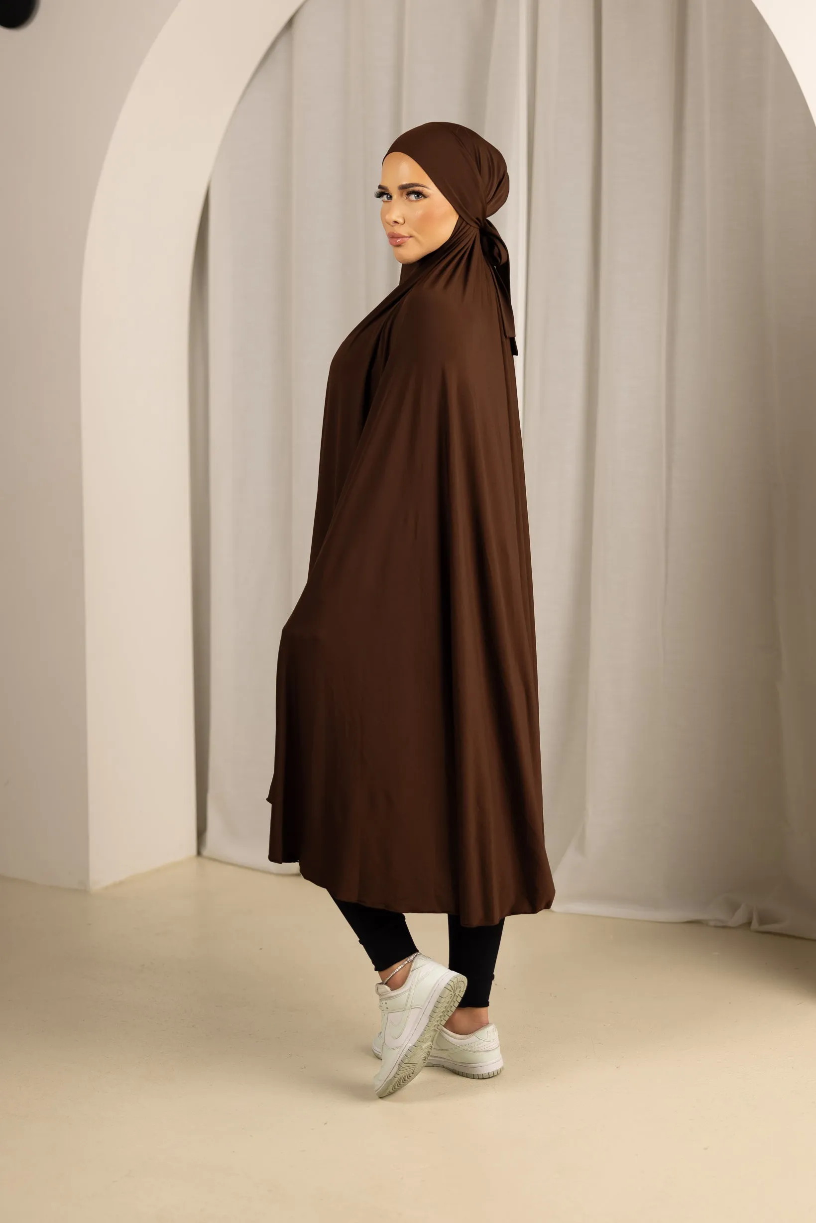 Tie Back Jilbab No Sleeves - Shades of Brown