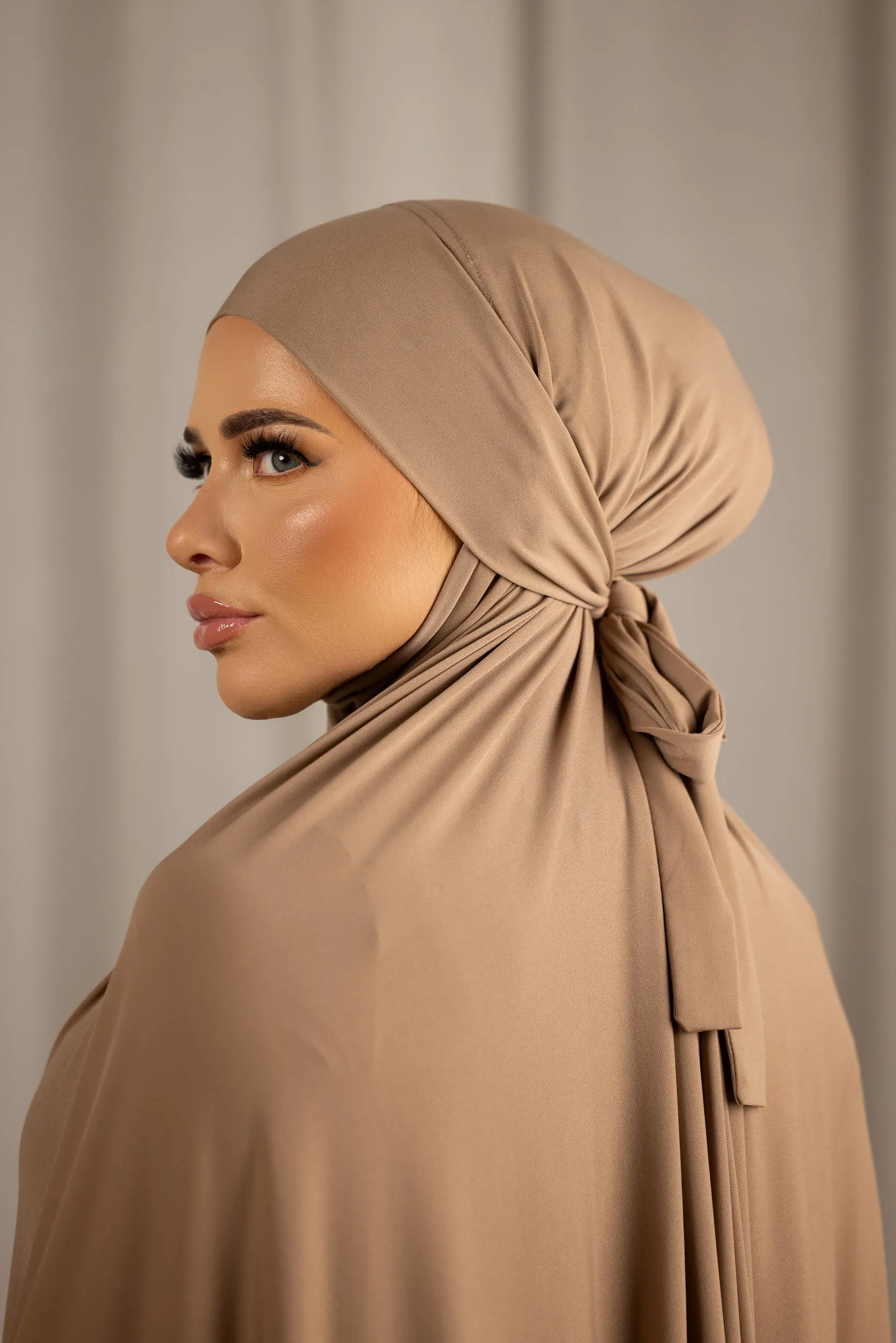 Tie Back Jilbab No Sleeves - Shades of Brown