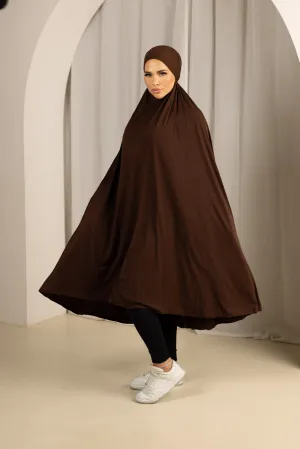 Tie Back Jilbab No Sleeves - Shades of Brown