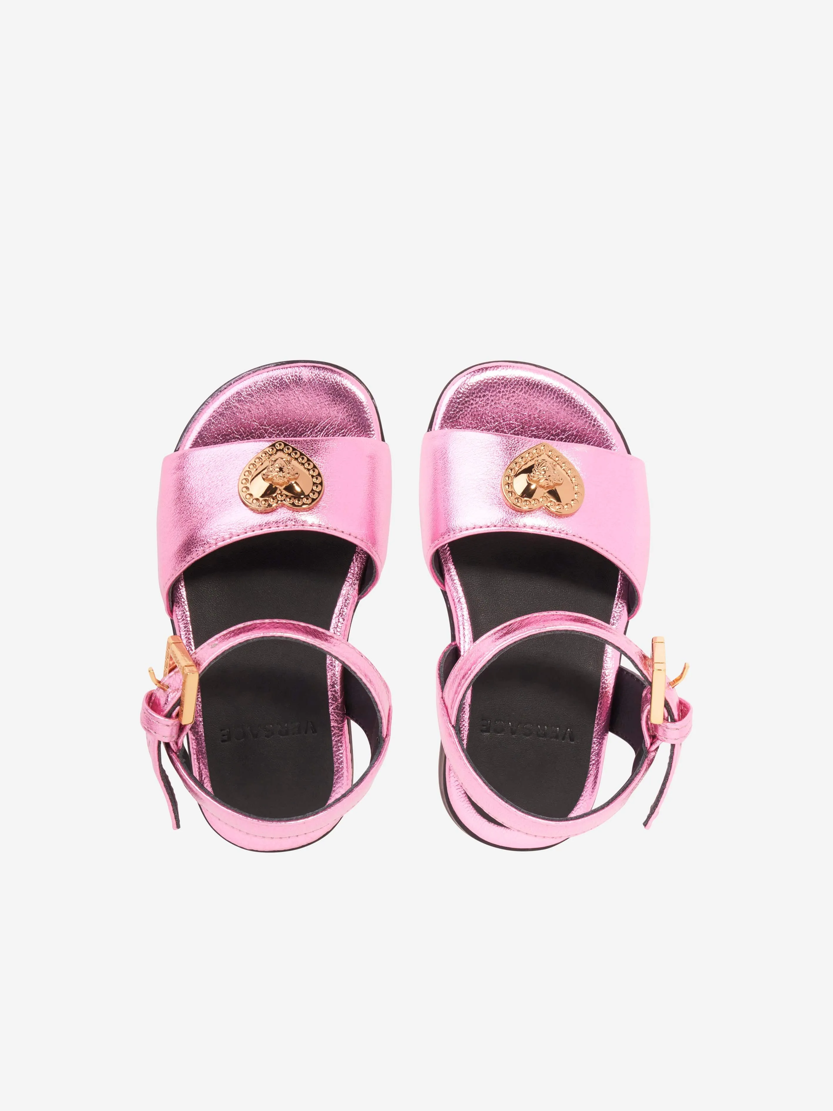 Versace Girls Heart Logo Sandals in Pink